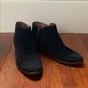 Black suede ankle booties